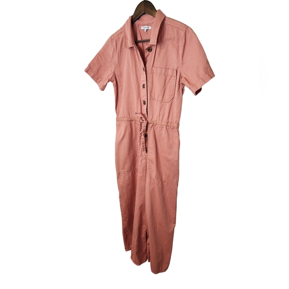 Madewell Wide-Leg Utility Jumpsuit 6 in Washed coral - Picture 9 of 11